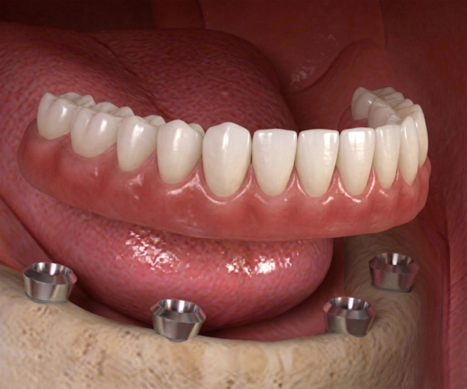 temporary denture over implants