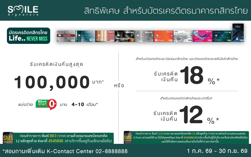 ผ่อนทำฟัน บัตรกสิกรไทย