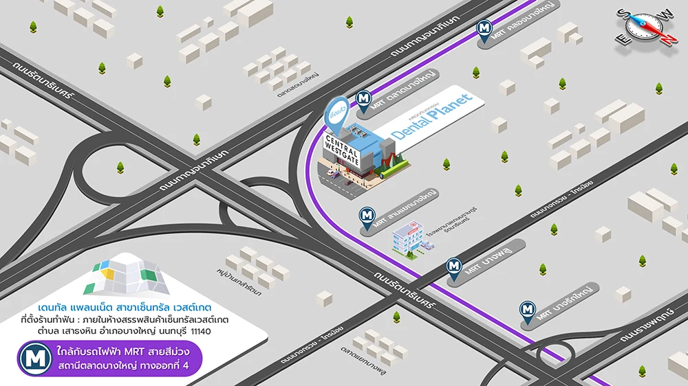 ที่ตั้งและแผนที่สาขาเซ็นทรัล เวสต์เกต (บางใหญ่)